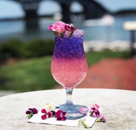 Beautiful tropical drink on a table