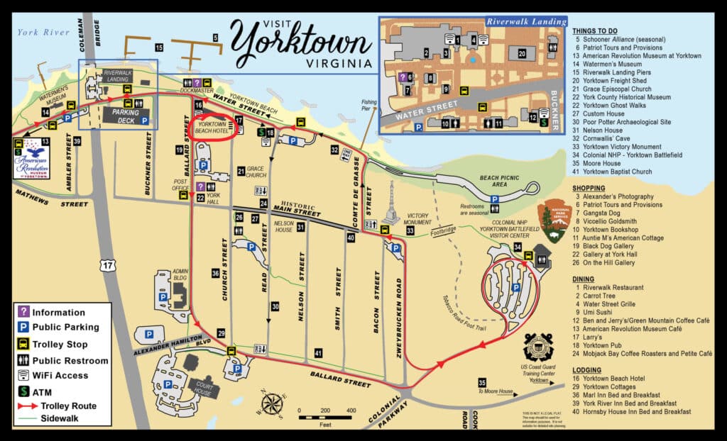 Yorktown Visitors Map